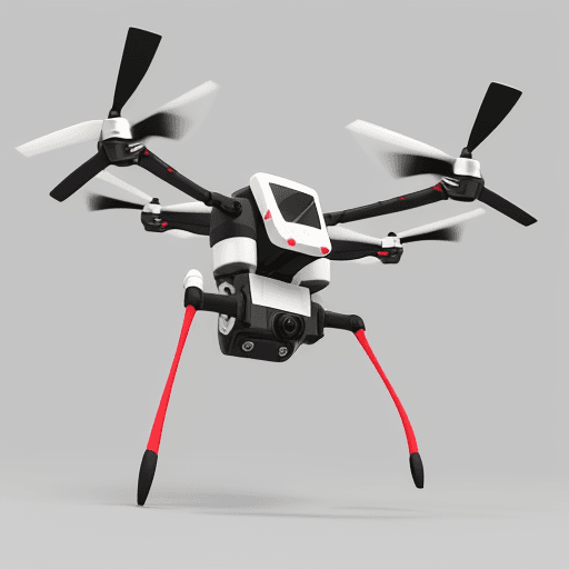 AI generated: Create looking like bird.. FPV Quad Captor Drone with aerodynamic balance and looking beautiful