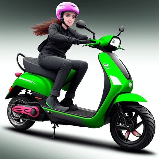 AI generated: sporty electric scooter racing