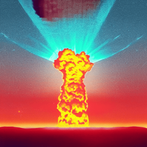 AI generated: nuclear explosion retrowave