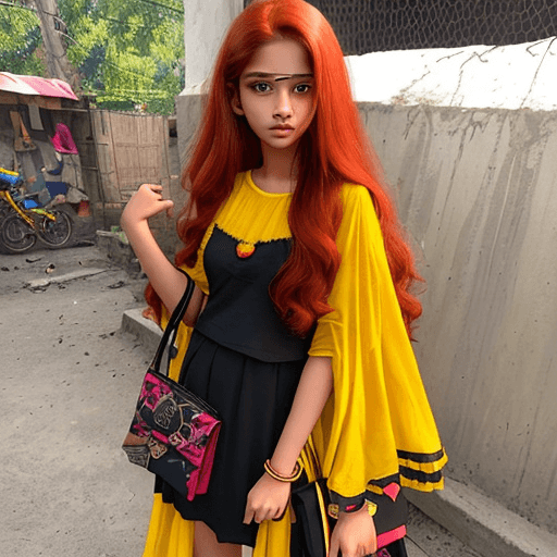 AI generated: beautiful cute young attractive indian teenage girl, village girl, 16 years old, cute,  Instagram mo...