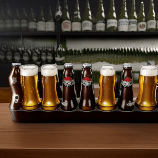 AI generated: beer bottle that looks like a bus, NAME CERVEZA COSTEÑA
