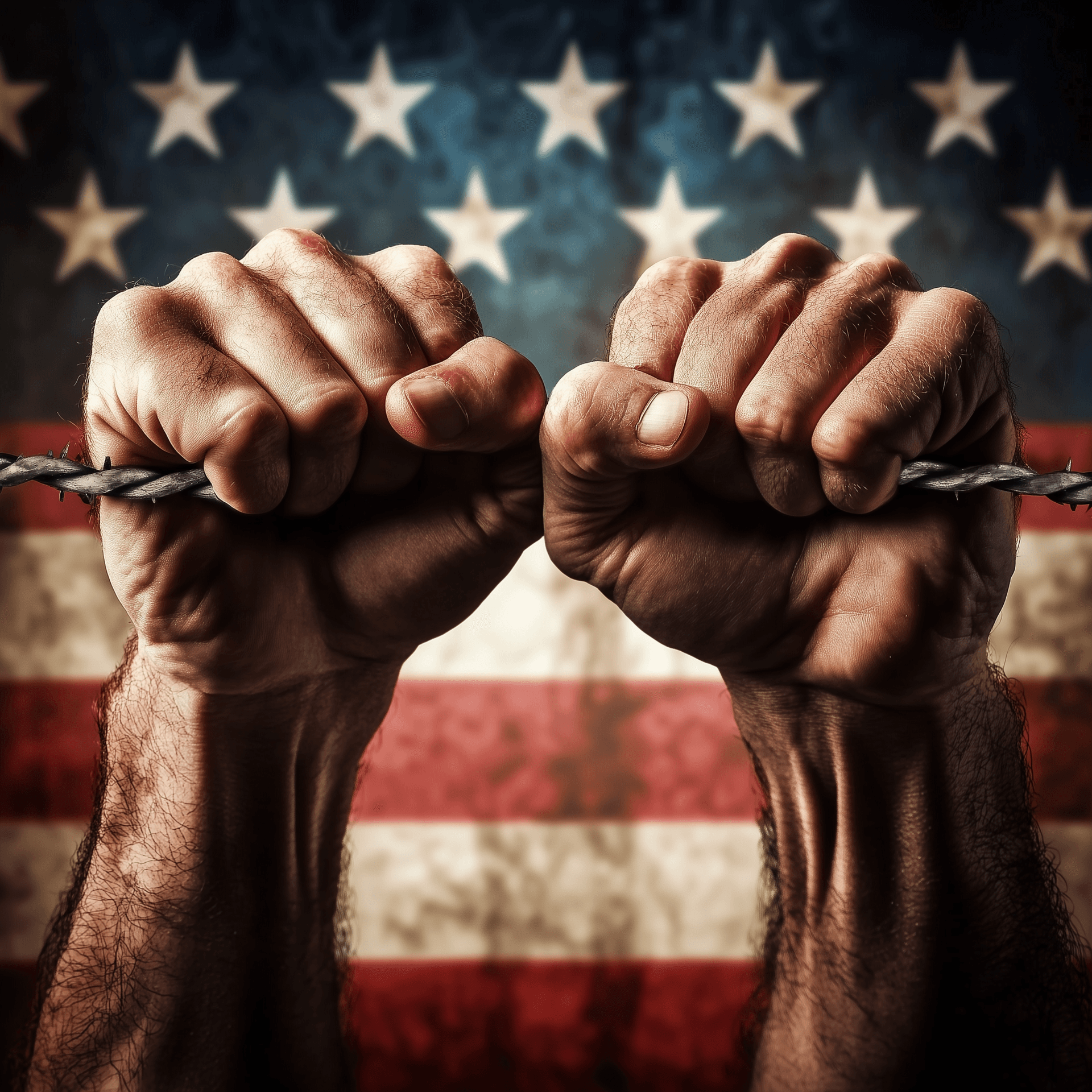 AI generated: fighting for immigrant rights --chaos 45 --ar 1:1