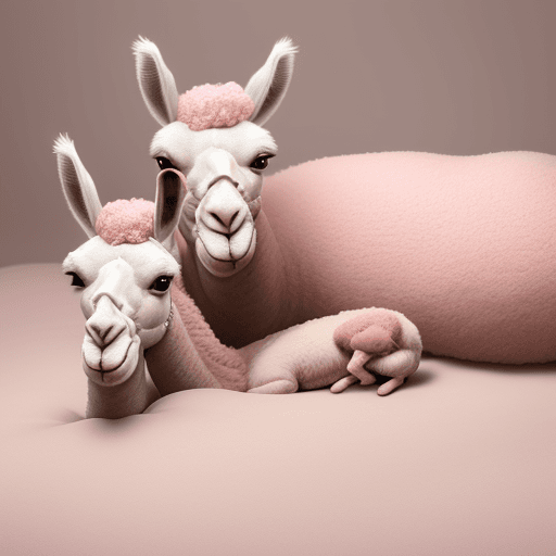 AI generated: (((Animal llama lying in the background))))) (newborn baby human 1.5 in foreground), llama gave birt...