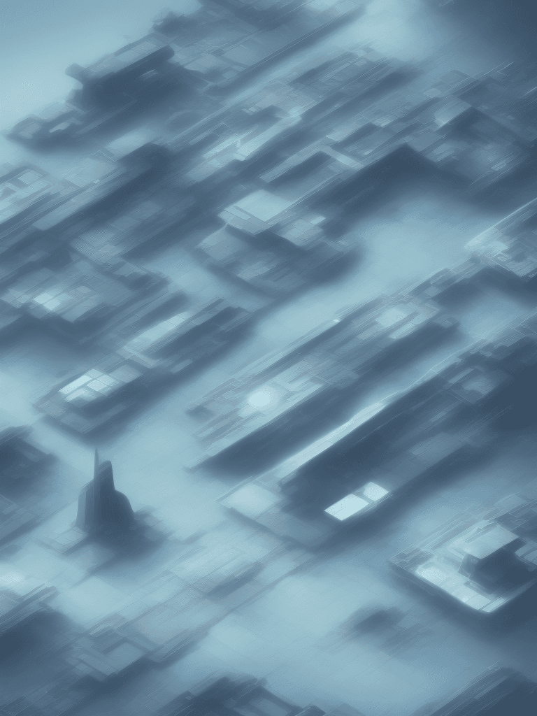 AI generated: illustrate a technological scene, such as a futuristic city or a spaceship::use clean lines, simple ...