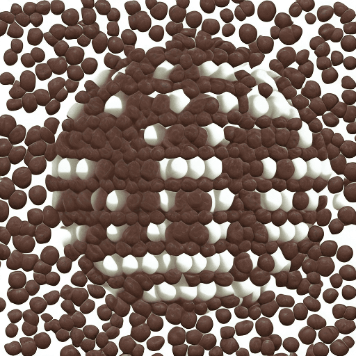 AI generated: Combine the soccer ball emoji with the chocolate bar emoji on a white background
