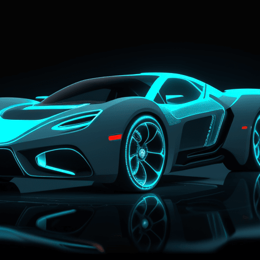 AI generated: the new car translucent realistic infographic with different symbols and a black background, in the ...