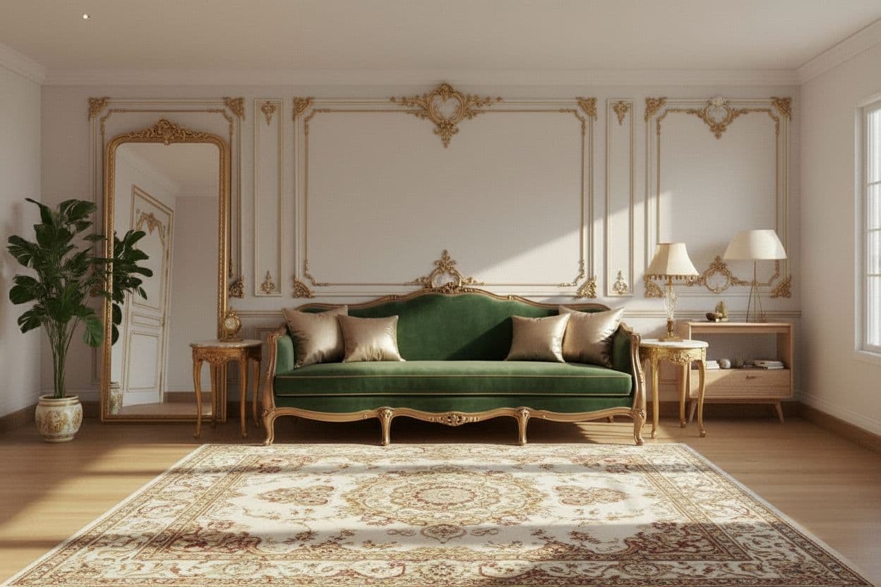 AI generated: Transform into a luxurious Parisian apartment with vintage furniture and golden details