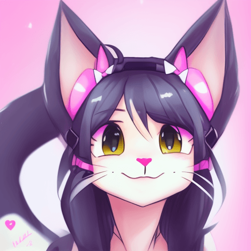 AI generated: cat ears, pokimane, <lora:PokimaneV2:1> winking at the camera