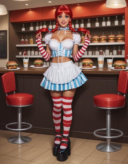 Burger Babe Wendy Costume PONY XL