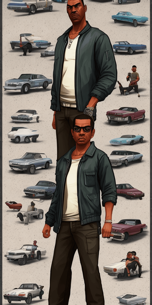 AI generated: Citizen character in los santos gta style