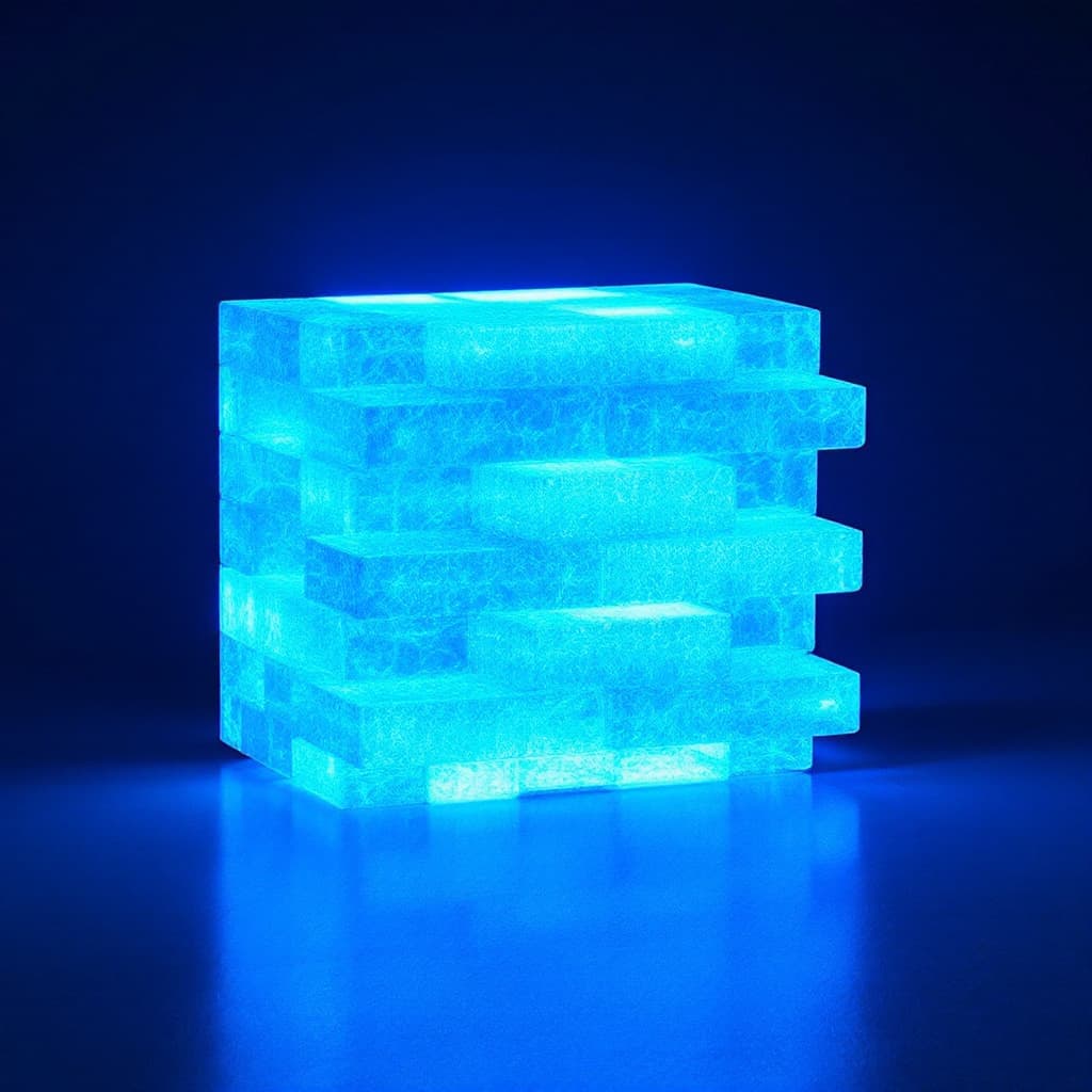 AI generated: RECORDATORIO RECTANGULAR BIOLUMINISENTE AZUL



