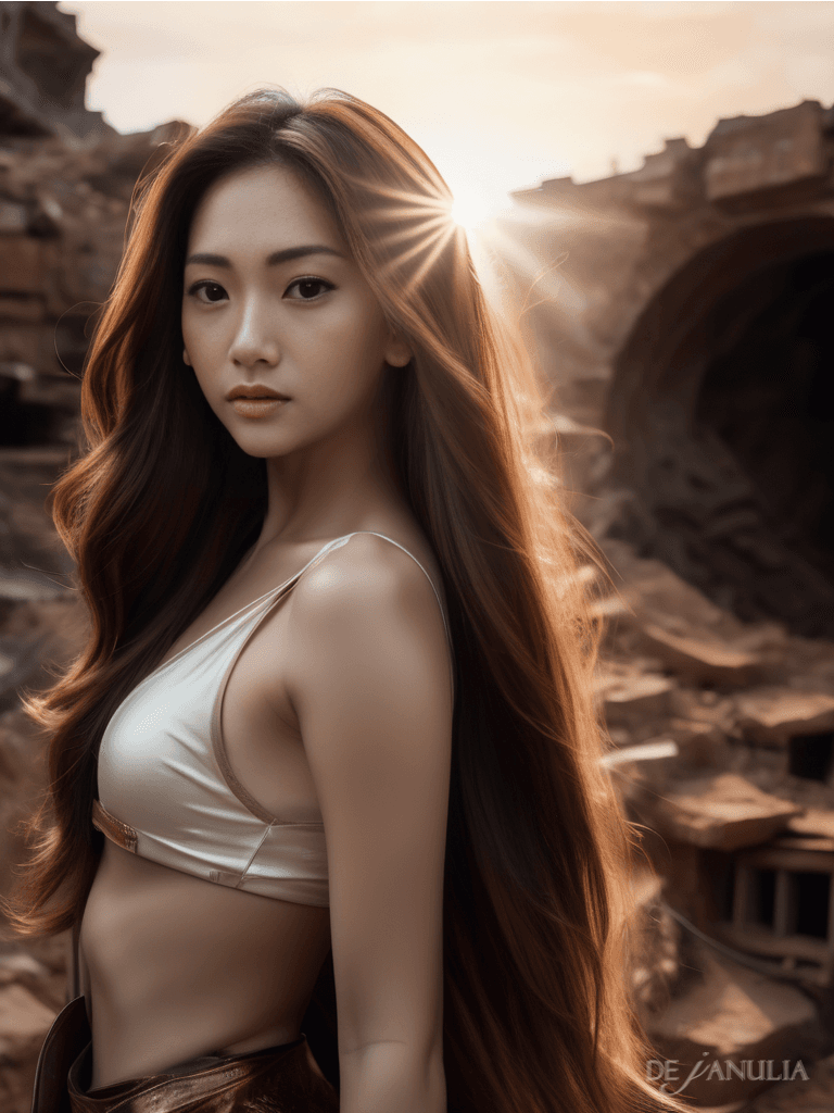 AI generated: wide shot , a portrait image (full body shot) of girl, full shot, row photo, with gracefully under b...