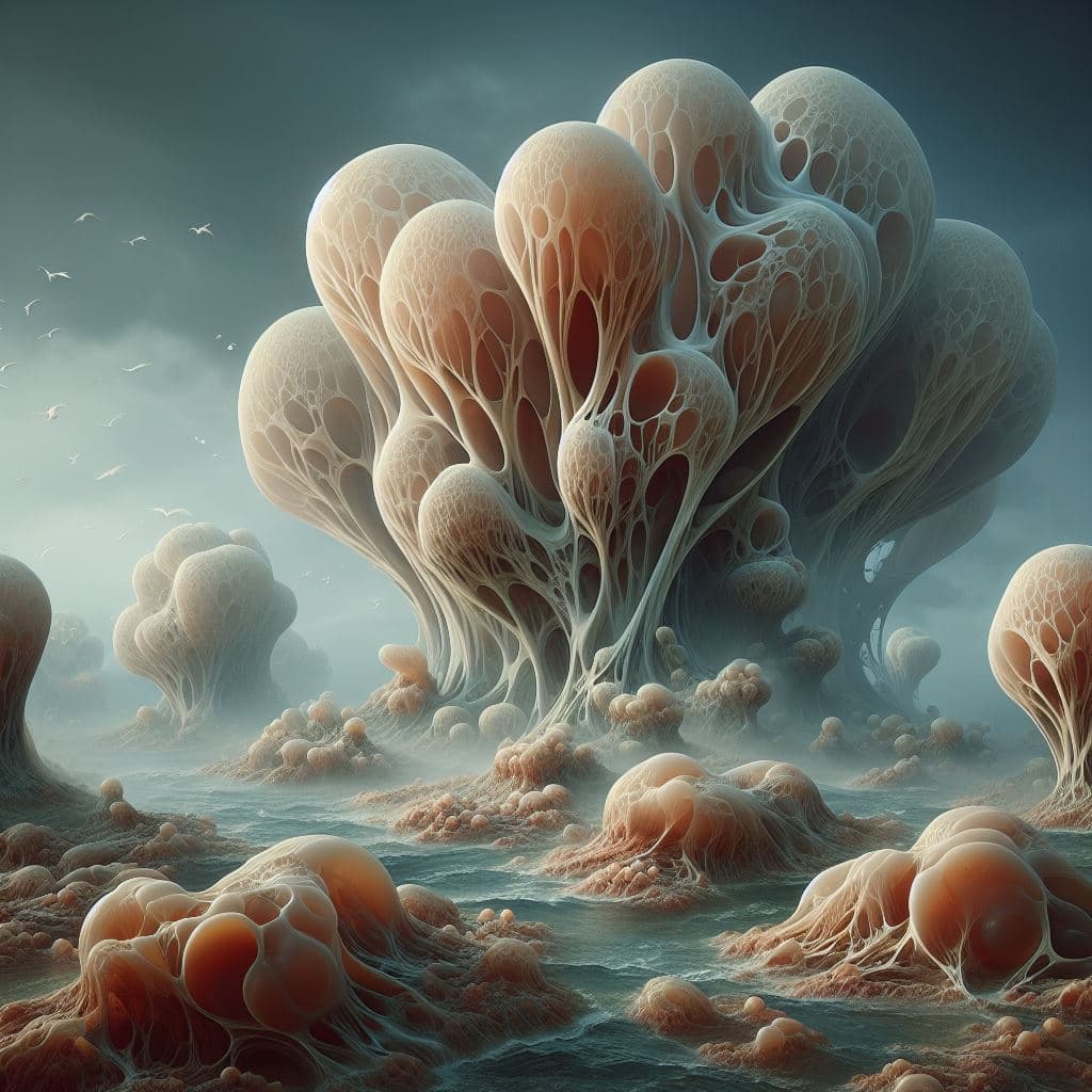AI generated: an image of an otherworldly ecosystem