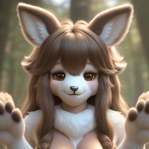 AI generated: From front, full body,best quality,( masterpiece,ultra detailed 8k art),Fluffy body,Fluffy,(fluffy b...