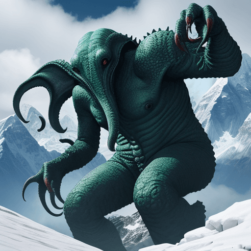 AI generated: the monster cthulhu on the everest