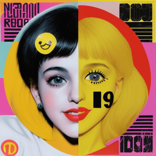 AI generated: early techno rave music inspired,  hot 90s girl with classic acid smiley head a collage in the style...