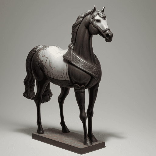 AI generated: a horse made of ceramic,HD