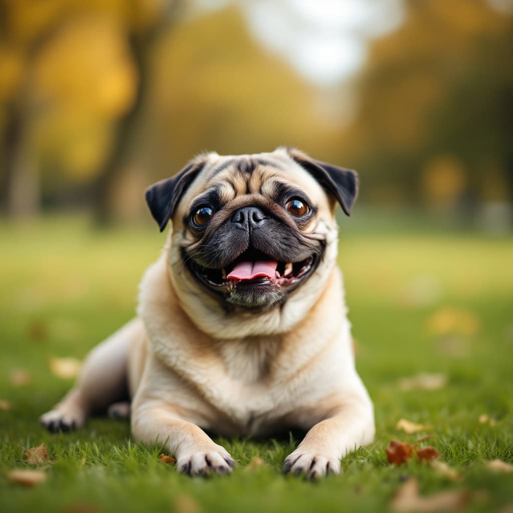 AI generated: a happy pug in the park
soft style