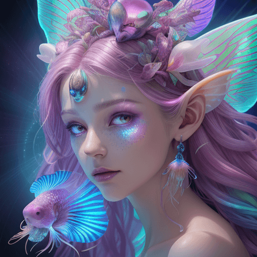 AI generated: Goddess close-up portrait rifantasy animal made of neon rays, ultra detailed, fairy lighting, photor...