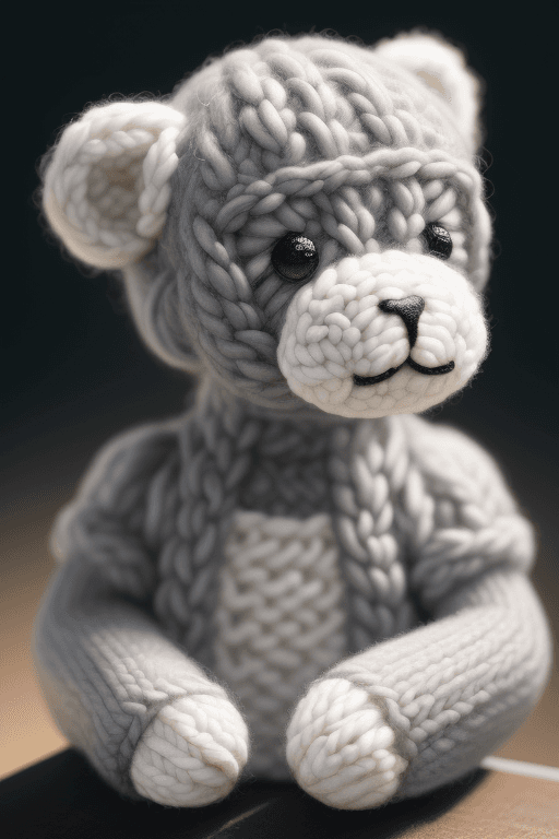 AI generated: (cute knitted creatures:1.4), portrait, photography, detailed skin, realistic, photo-realistic, 8k, ...