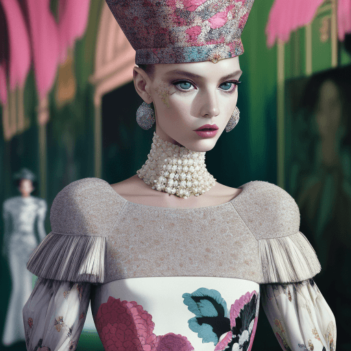 AI generated: high fashion vogue print ad, 1967, couture editorial shot, 8k archival print, by adrienn Henczné Deá...