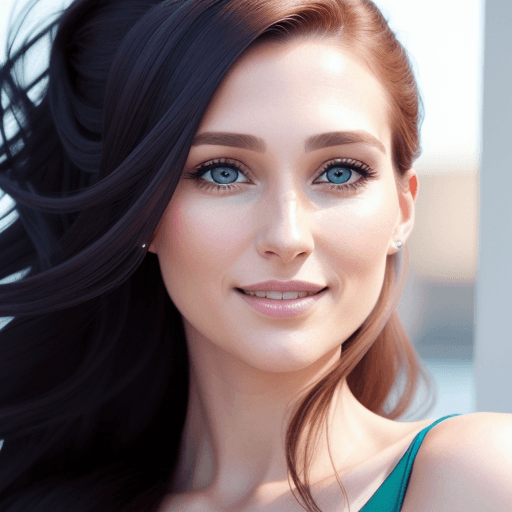 AI generated: Detailed portrait (stunning 30 year old woman:1.4), perfect face, (long hair), (pores:1.1), sharp de...