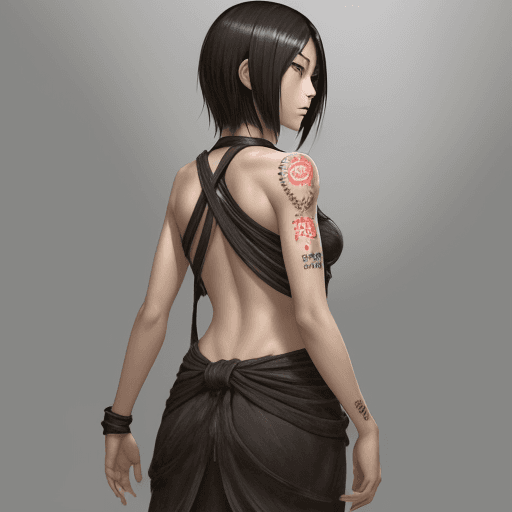 AI generated: Mikasa is a fairly tall and well-toned woman. She is of partial Asian heritage, with pale skin, gray...