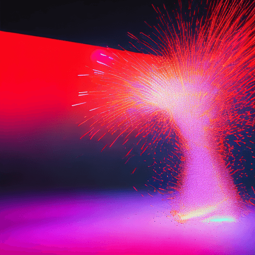 AI generated: photo of creative sparks in a digital reality, by brent morris, in the style of neon-lit pop art, su...