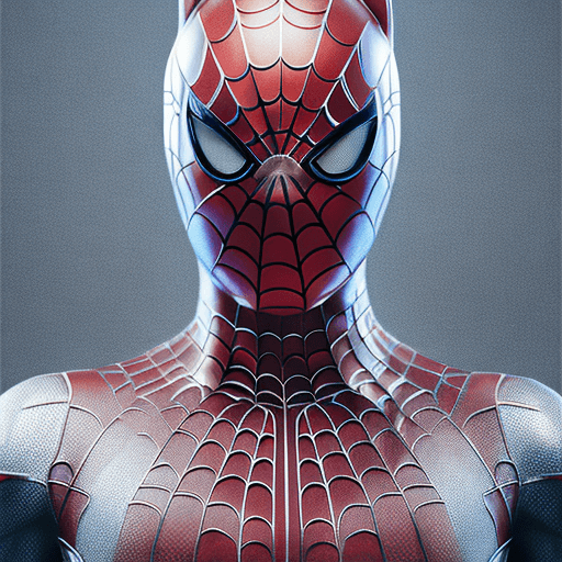AI generated: cat head anthropomorphic humanoid body, marvel movie poster, spiderman character, red spiderman suit...