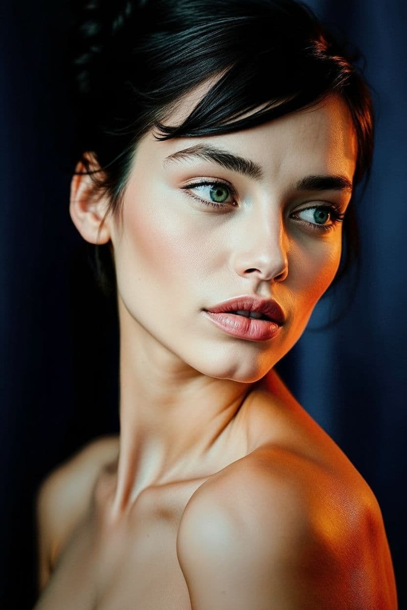 AI generated: Fine art photography, dramatic cinematic style, soft pastel colours, Rembrandt lighting, close-up po...