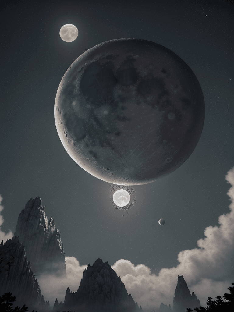 AI generated: Photo of a ultra realistic Moon, bright light, cinematic lighting, battered, low angle, trending on ...