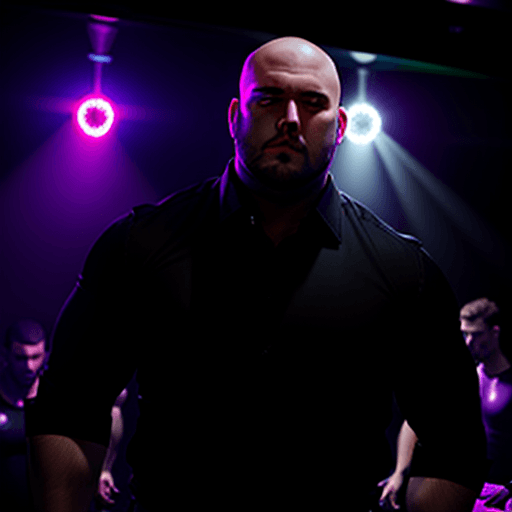 AI generated: Bouncer in a nightclub with money  