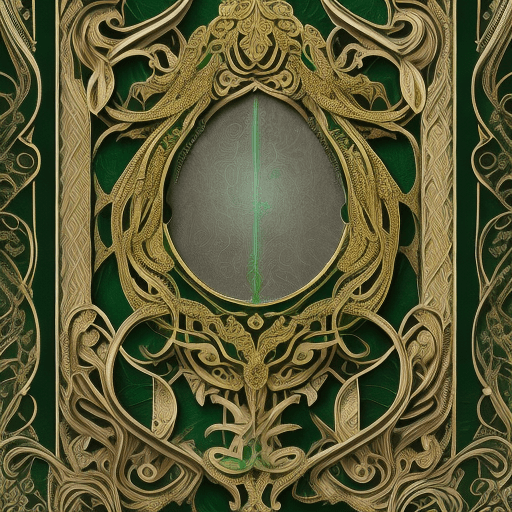 AI generated: emerald letter "W" with ornate floral and botanical details, intricate, high details, art nouveau, d...