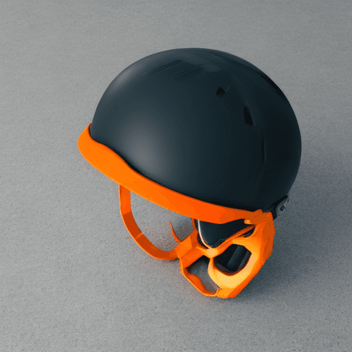 AI generated: planet globe with orange work helmet 
