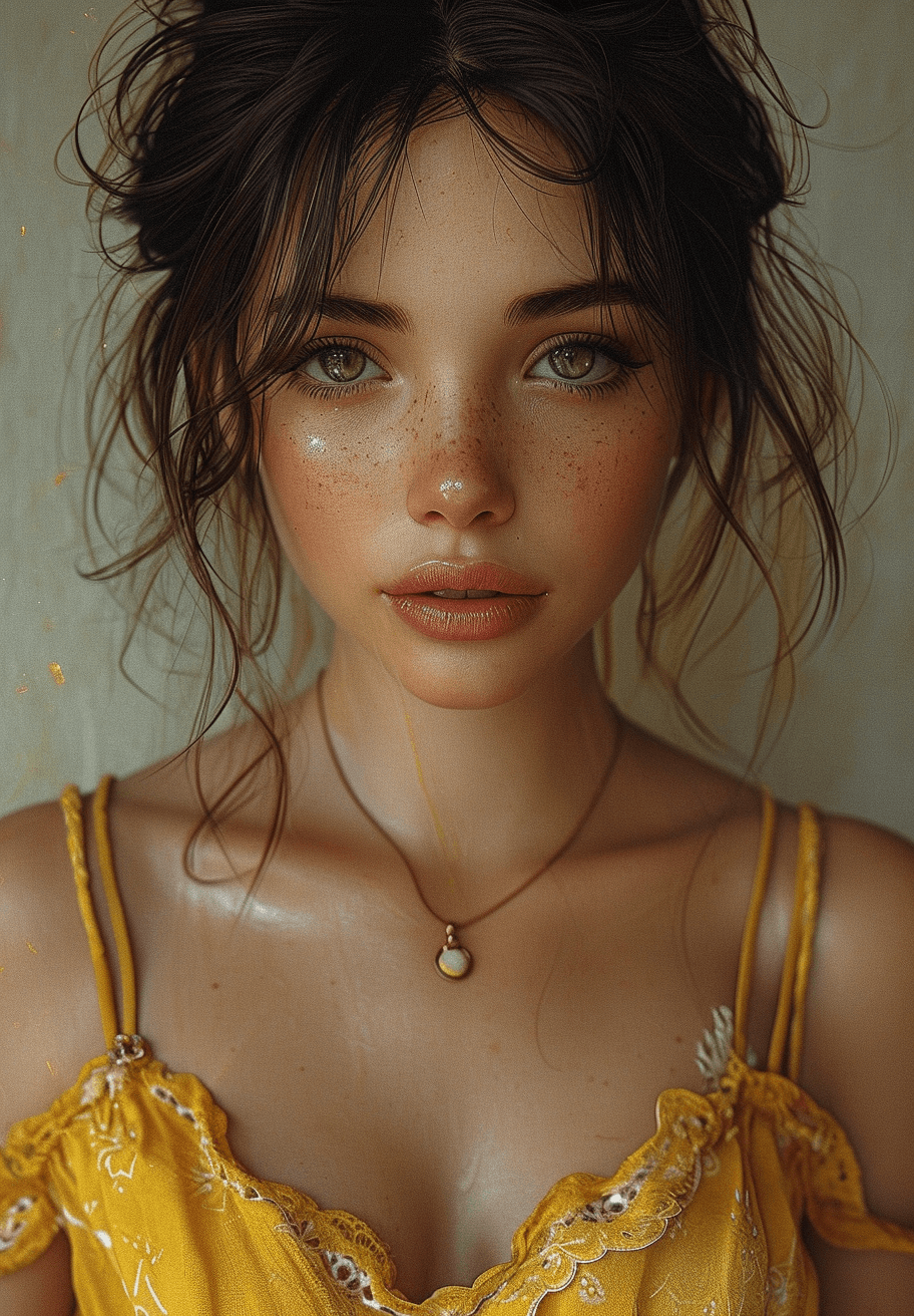 AI generated: disney dream girl, in the style of hyperrealistic illustrations, anime aesthetic, slumped/draped, re...