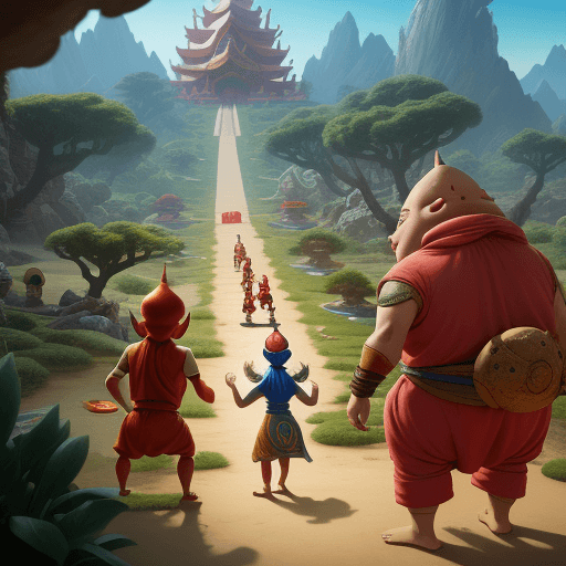 AI generated: Photo of of Journey to the West, 4k, cartoon