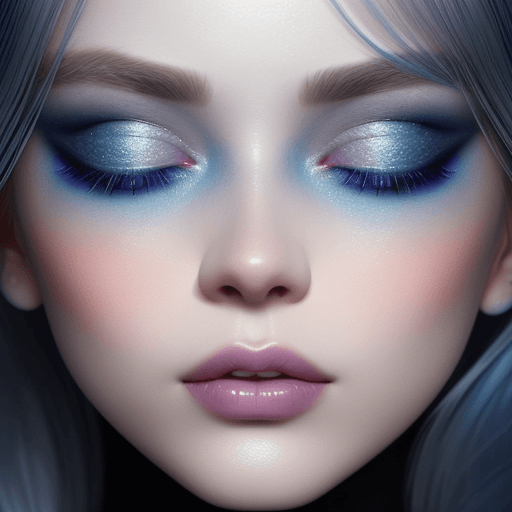 AI generated: a close up of a woman with a blue eye shadow on her face, official dior editorial, trending on pintr...