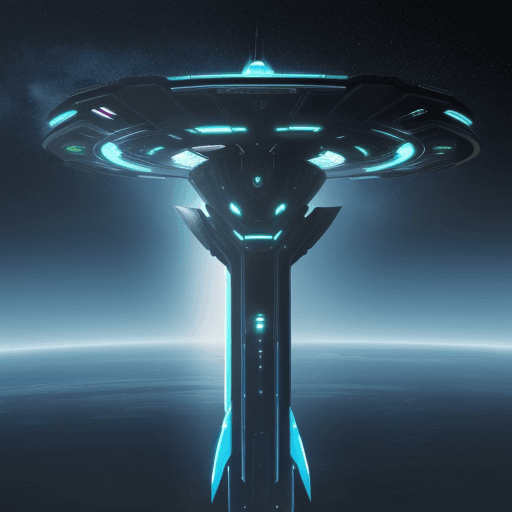 AI generated: sci-fi style, cyber Tamagushi. futuristic, technological, alien worlds, space themes, advanced civil...