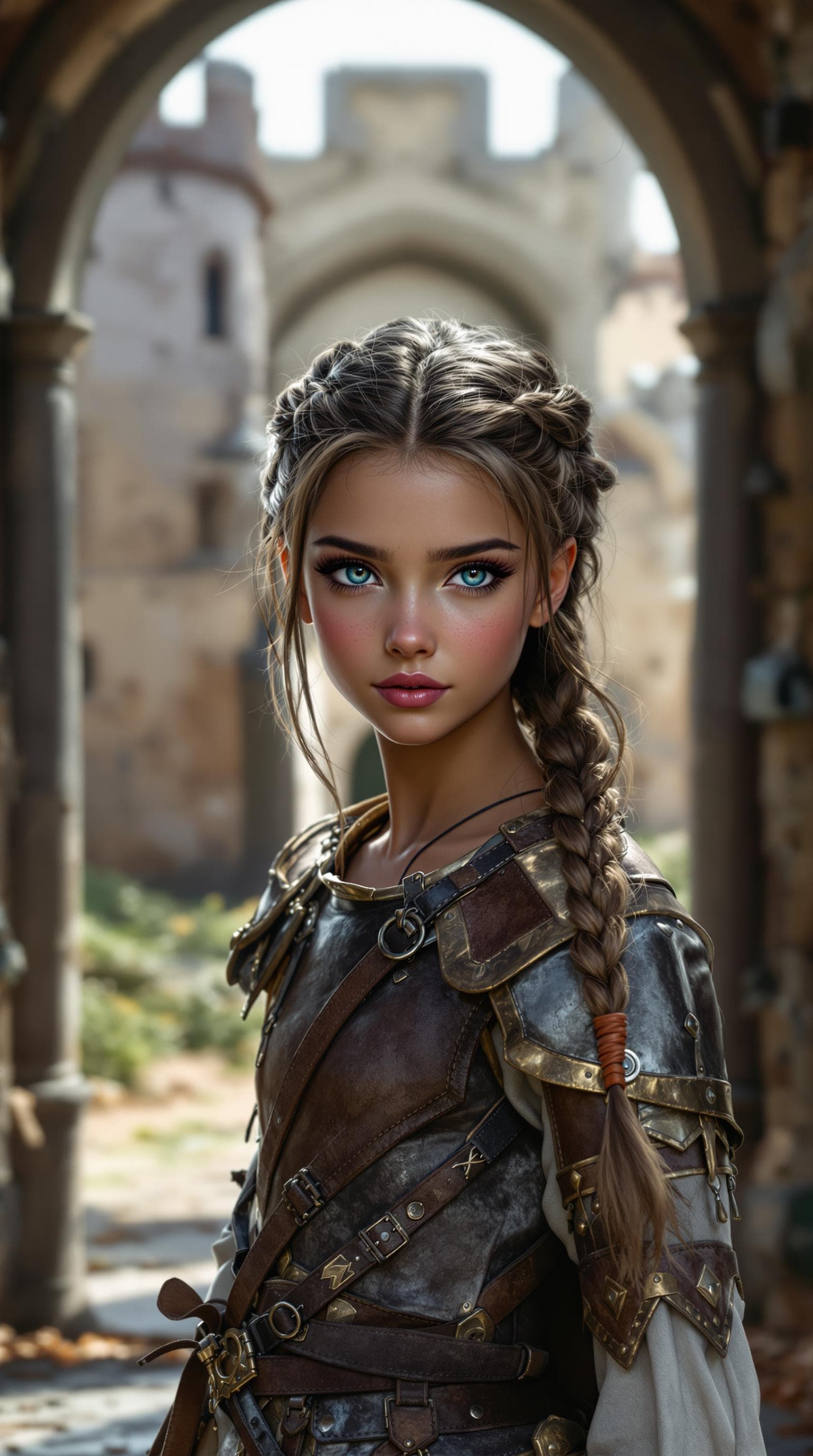 AI generated: A stunning professional photograph of the most beautiful girl in the world, a seventh-grader, depict...