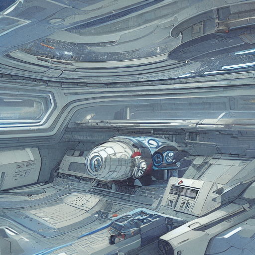 AI generated: sketches blueprint of futuristic sci-fi huge spacecraft, warp engines, formulas and annotations, sch...
