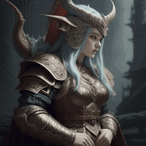 AI generated: dragon 
warrior wearing viking armor, beautiful, highly detailed and intricate, hypermaximalist, orn...