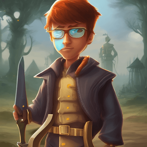 AI generated: a hero from a computer  game