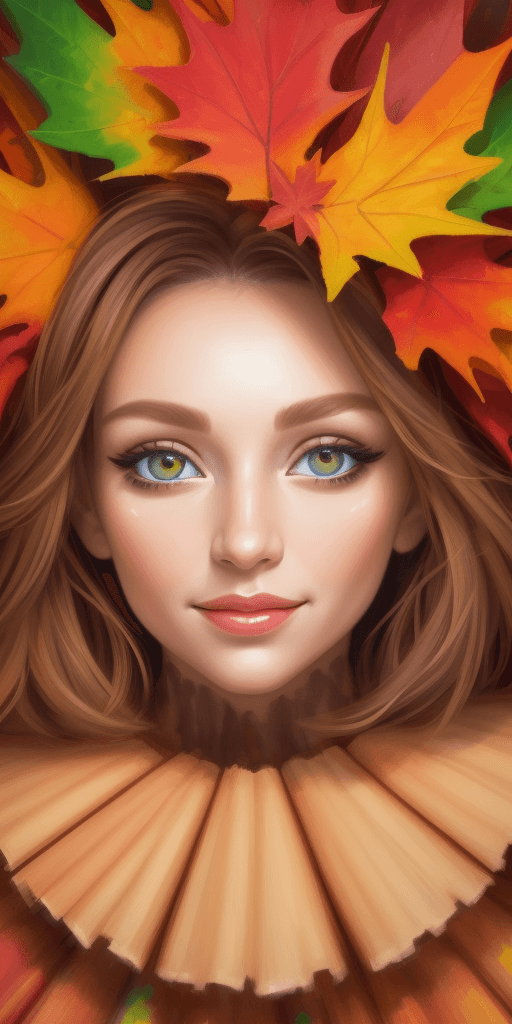 AI generated: happy thanks giving!, extremely detailed eyes and face, wide angle portrait, painted with vibrant oi...