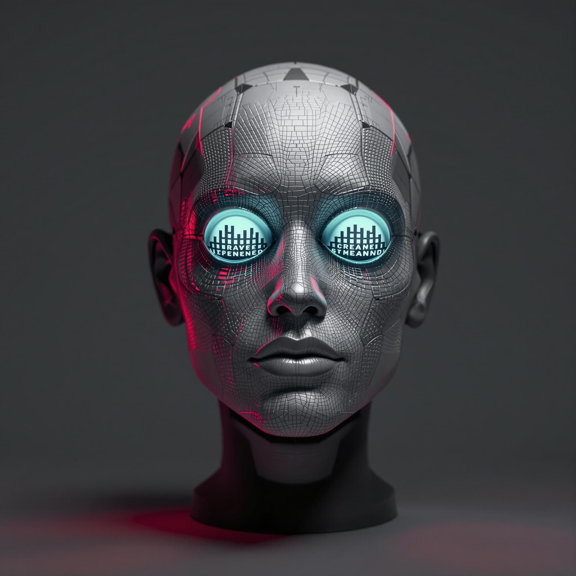AI generated: 3d 90s rave Techno hybrid  head