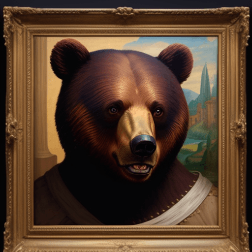 AI generated: bear head in high renaissance paiting