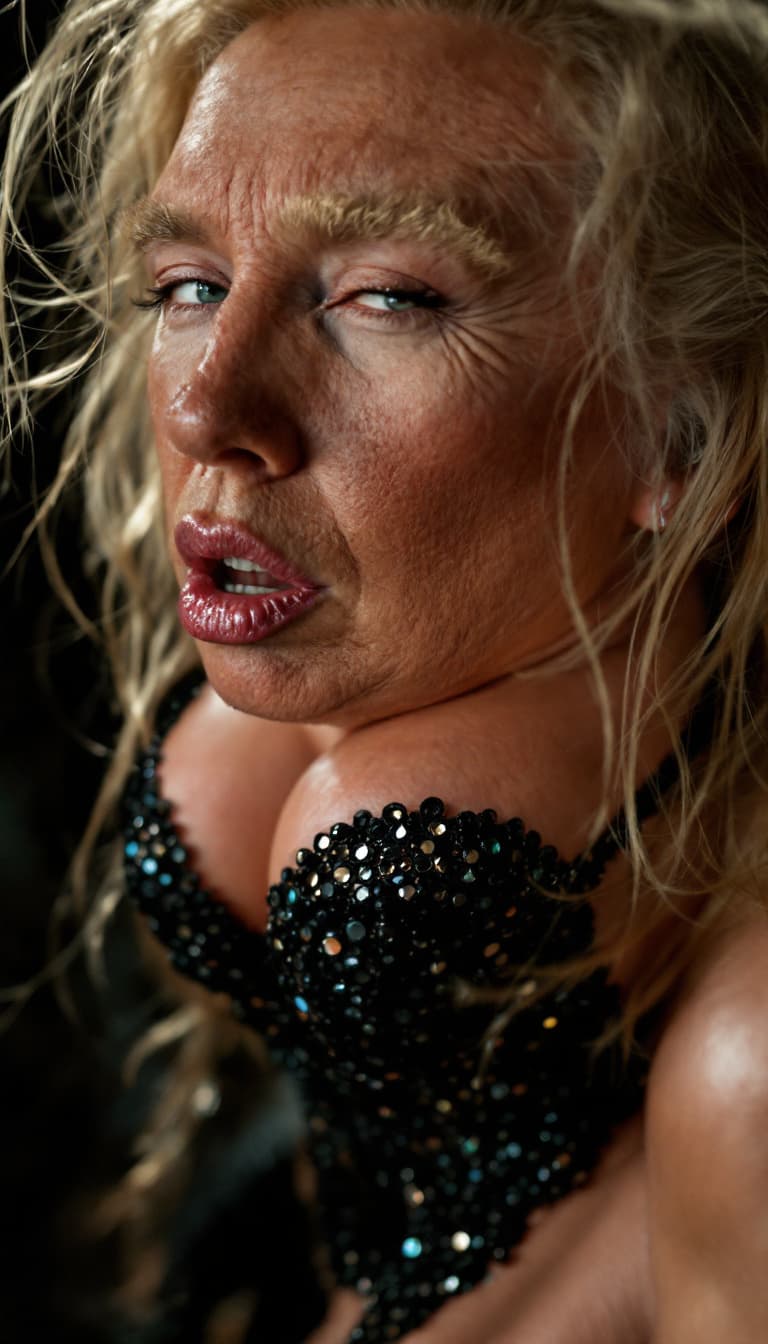 AI generated: Portrait of passionate donald Trump in hyper provocate extreme mini dress, flirts::5 Professional Ma...