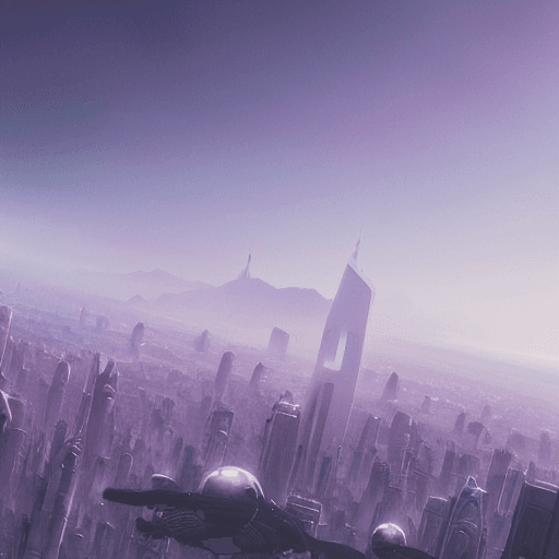 AI generated: space view alien detailed megacity background inspired by artist yuri shwedoff on artstation