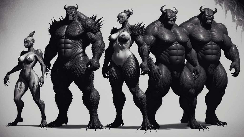 AI generated: fearsome and grotesque creatures, born from dark experimentation and genetic manipulation. Each mons...