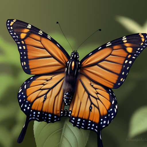 AI generated: monarch butterfly with wings separated from body