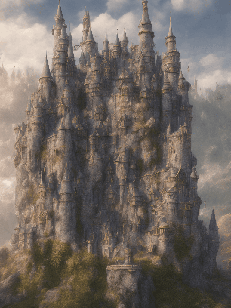 AI generated: Fantasy castle, highly detailed, digital art, 8k photography, cinematic
